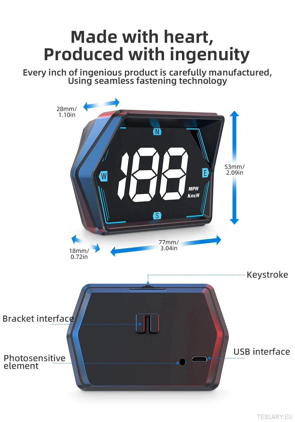 SmartDrive 2024: Advanced Car HUD með GPS og öryggisviðvörunum