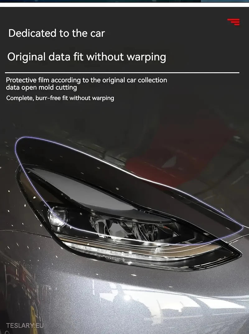 TPU Front -Scheinwerfer Black Tint für Tesla Modell 3, Y & Highland