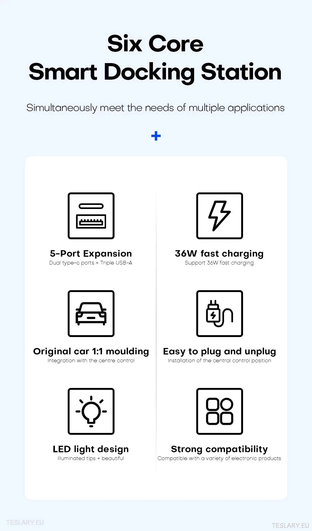 5 en 1 RVB USB Expansion Hub pour Tesla 3/Y