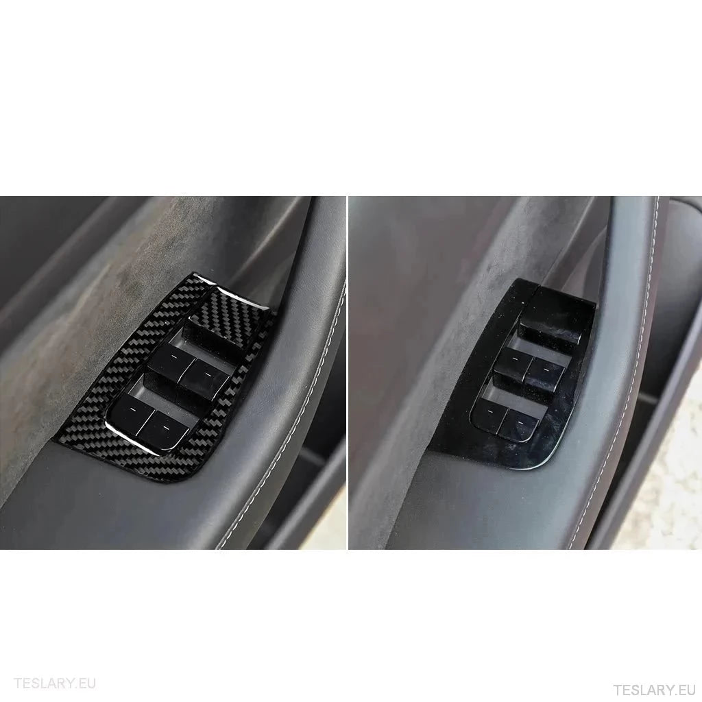 Echte weiche Kohlefaser -Elektrikfenster -Trimmstücke für Tesla Model 3 & Y & y