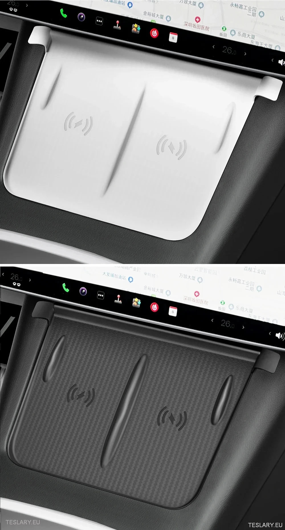 Tesla Modelo 3/Y Silicone Anti Slip Tampa para almofada de carregamento sem fio
