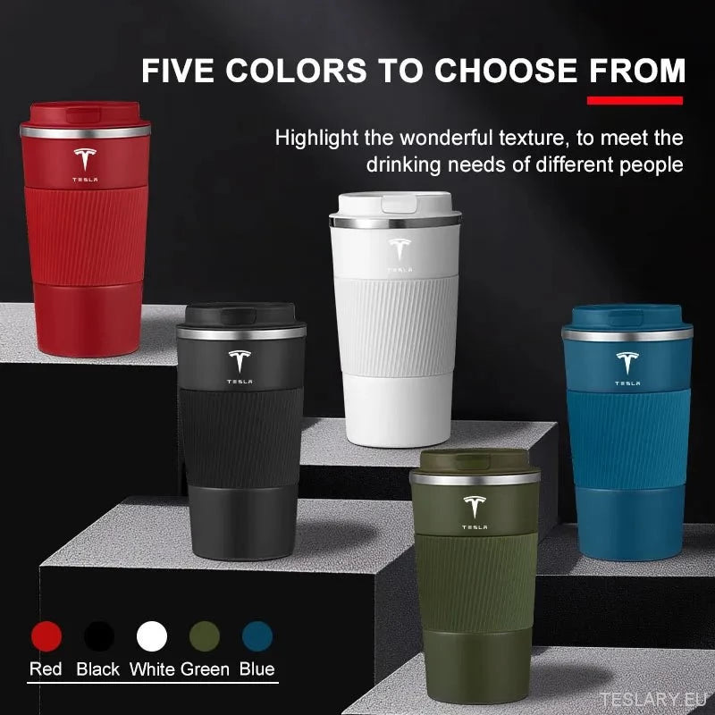 Tasse thermique thermique en acier inoxydable de la série Tesla avec logo Tesla
