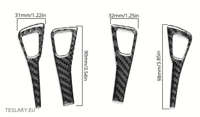 Tesla Model 3/Y Türschloss Carbonfaserstil -Trimmabdeckung Innenraum