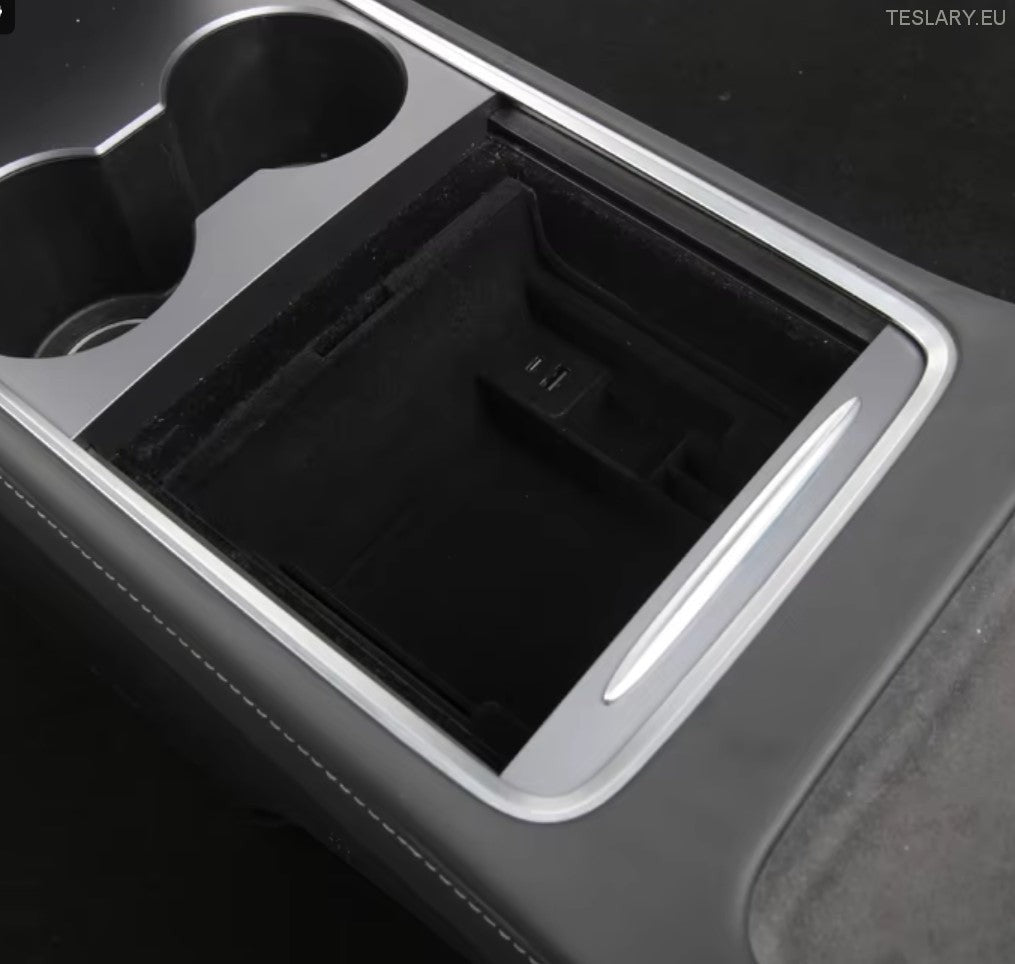 Organisateur de la console centrale Tesla Modèle 3/Y avec ports USB et retour à ressort