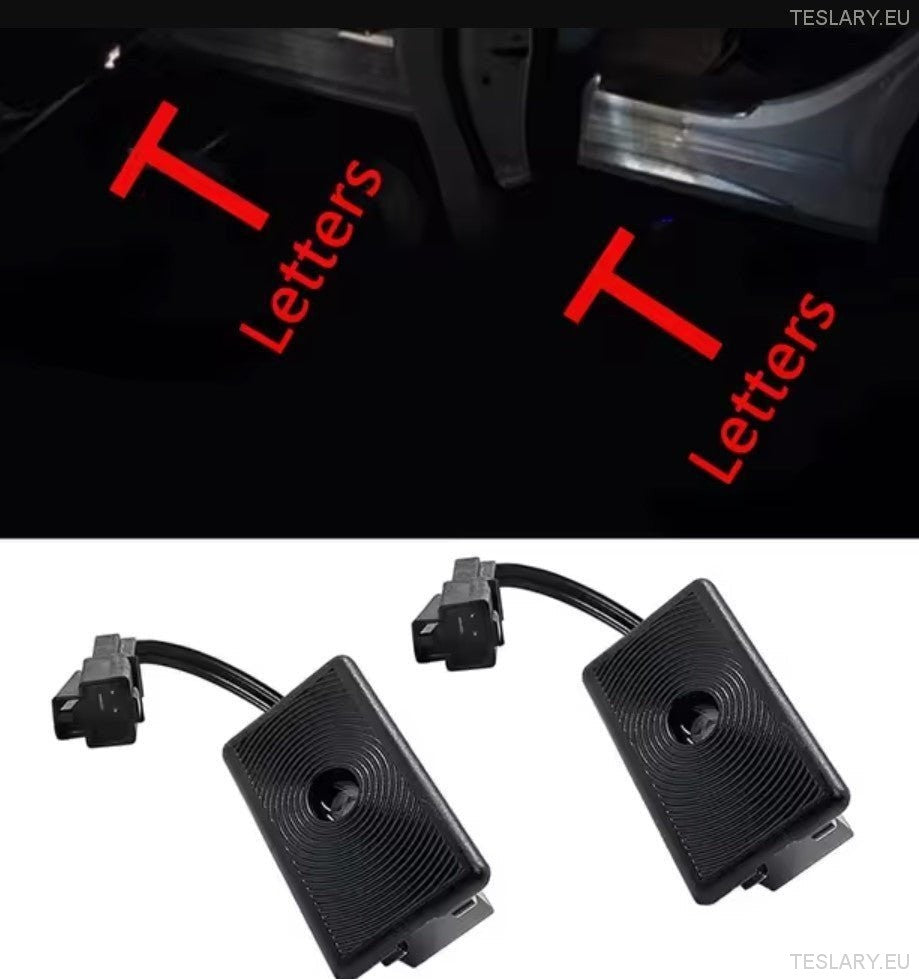 Tesla modell 3/y/s/x ajtó vetítő lámpák kockás és logó stílus