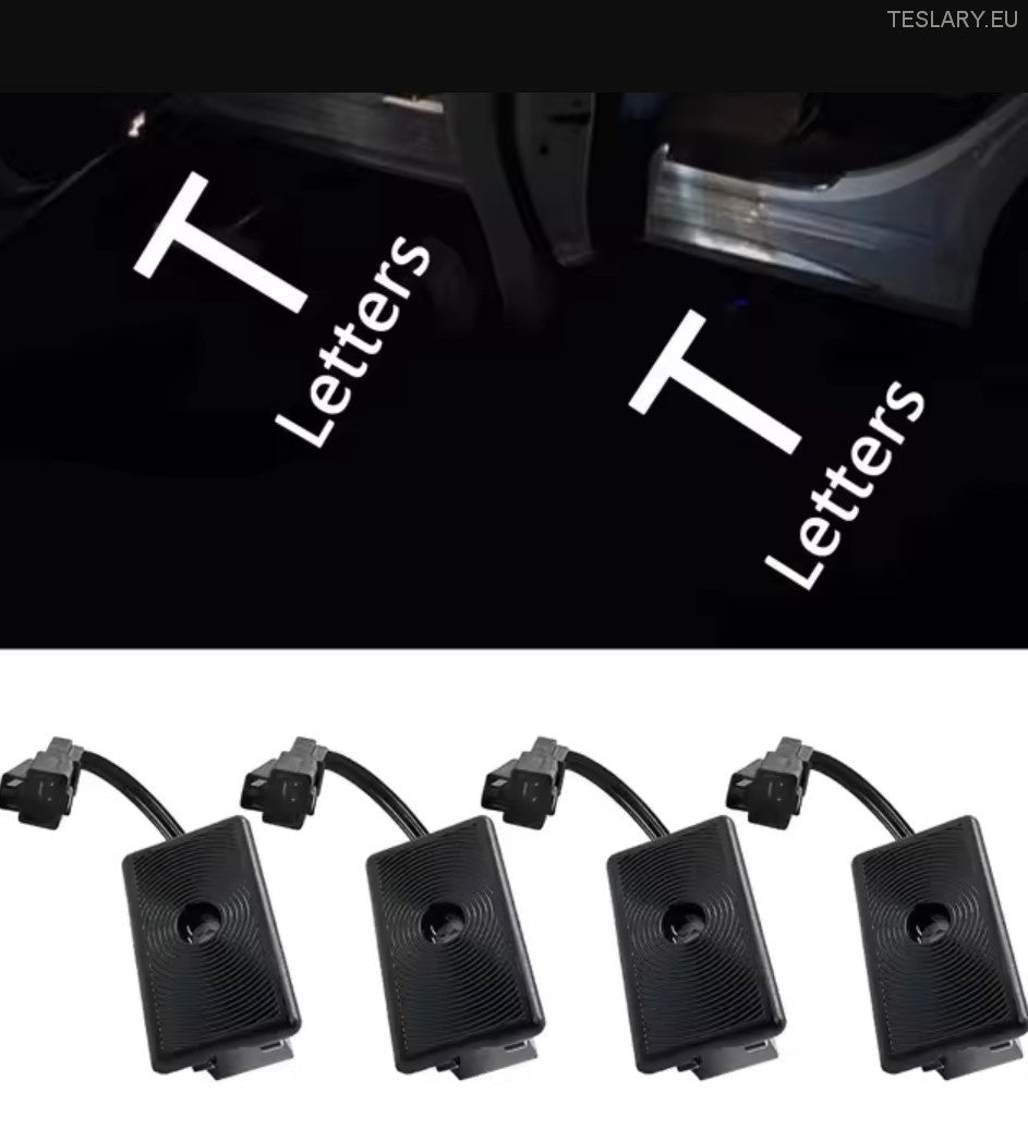 Tesla modell 3/y/s/x ajtó vetítő lámpák kockás és logó stílus