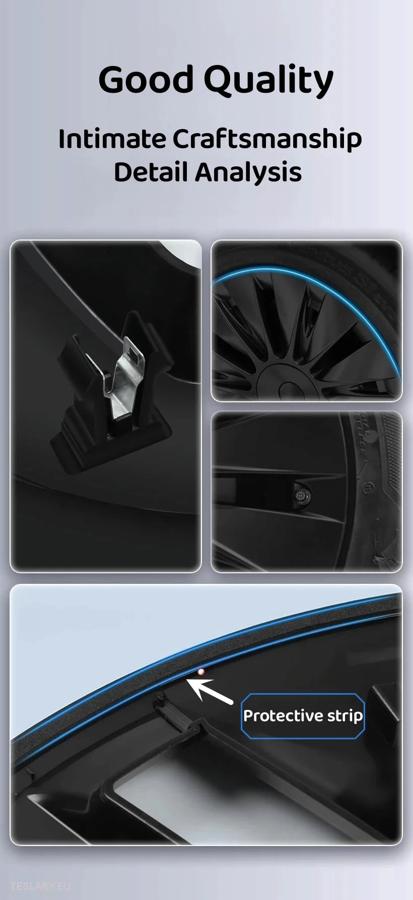 Tesla Model Y 19" Fullþekjandi hjólhlífar í íþróttastíl