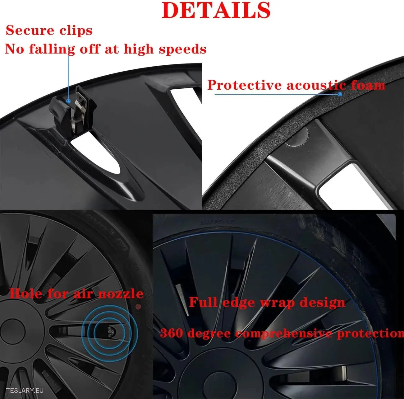Tesla Model Y 19" Fullþekjandi hjólhlífar í íþróttastíl