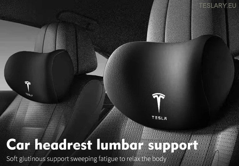 Tesla Model 3 Y S X възглавница за шия и лумбална поддръжка възглавница с лого (черно)