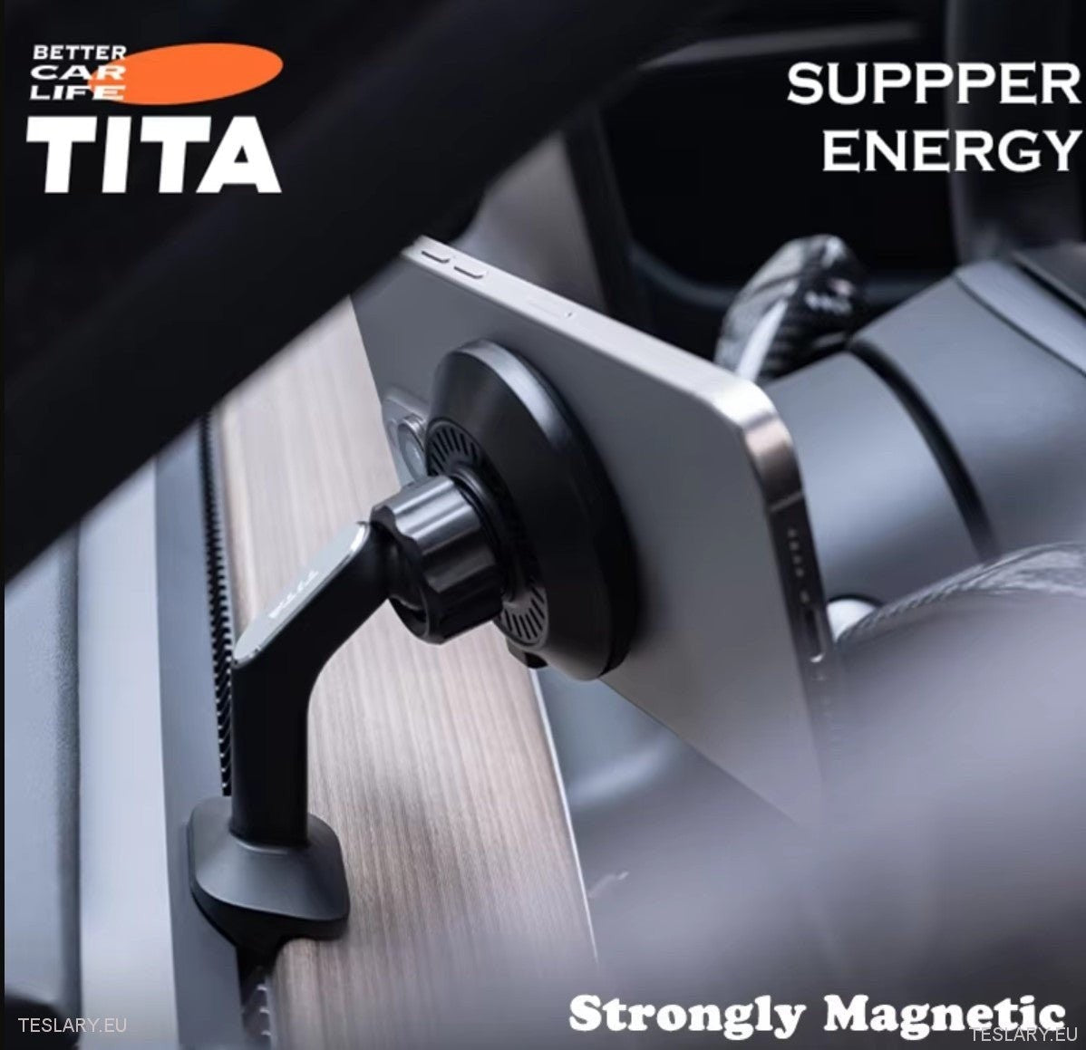 Tita Magnetic Phone hleðslutæki með valfrjálsri hraðamæli fyrir Tesla líkan 3 og Y