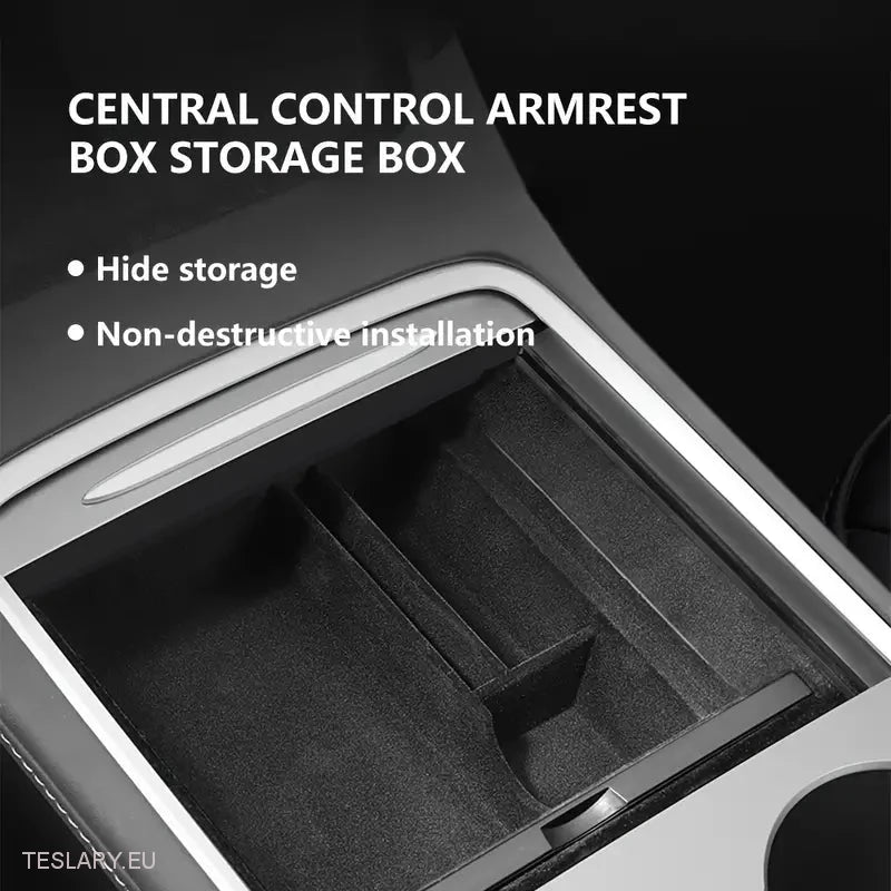 TESLA Model 3/Y Center Console Console Front Organizer Tray Flocked