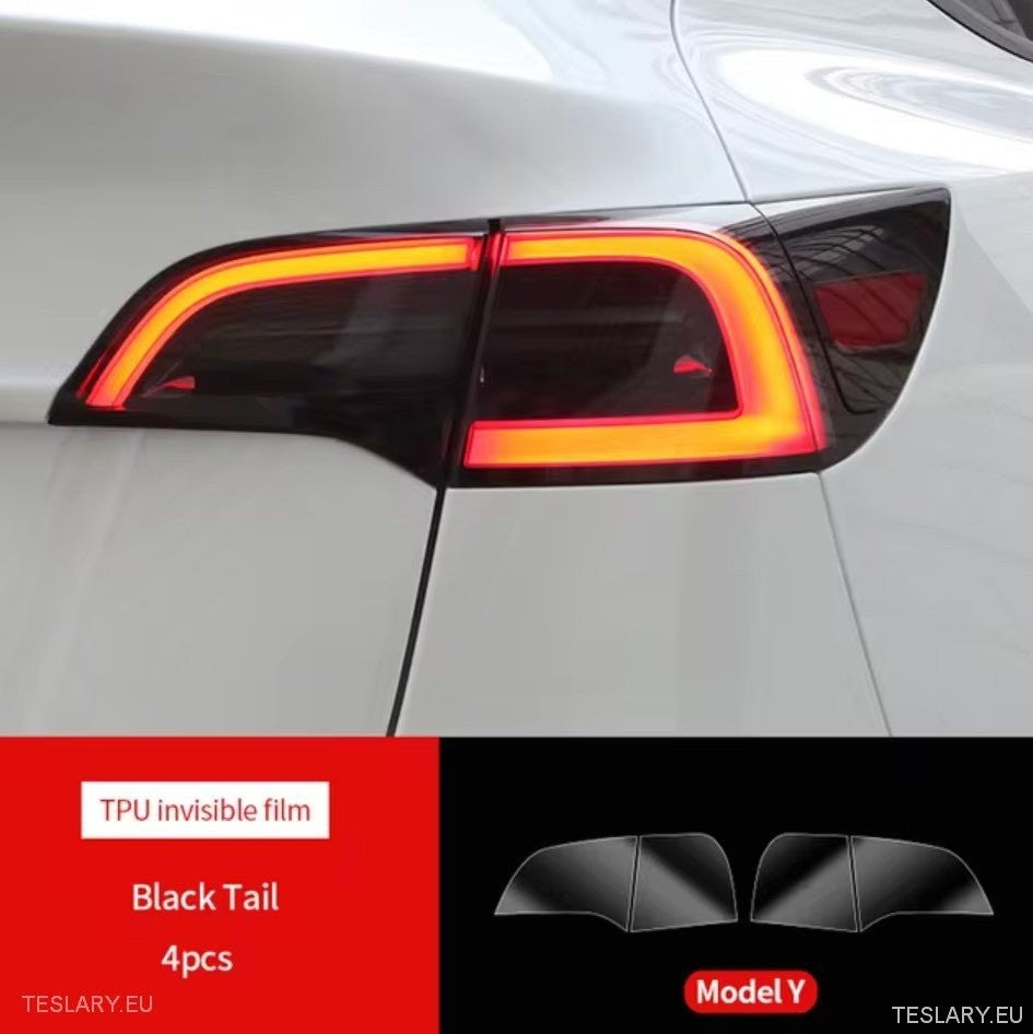 TPU aftan svartur blær fyrir Tesla Model 3, Y & Highland