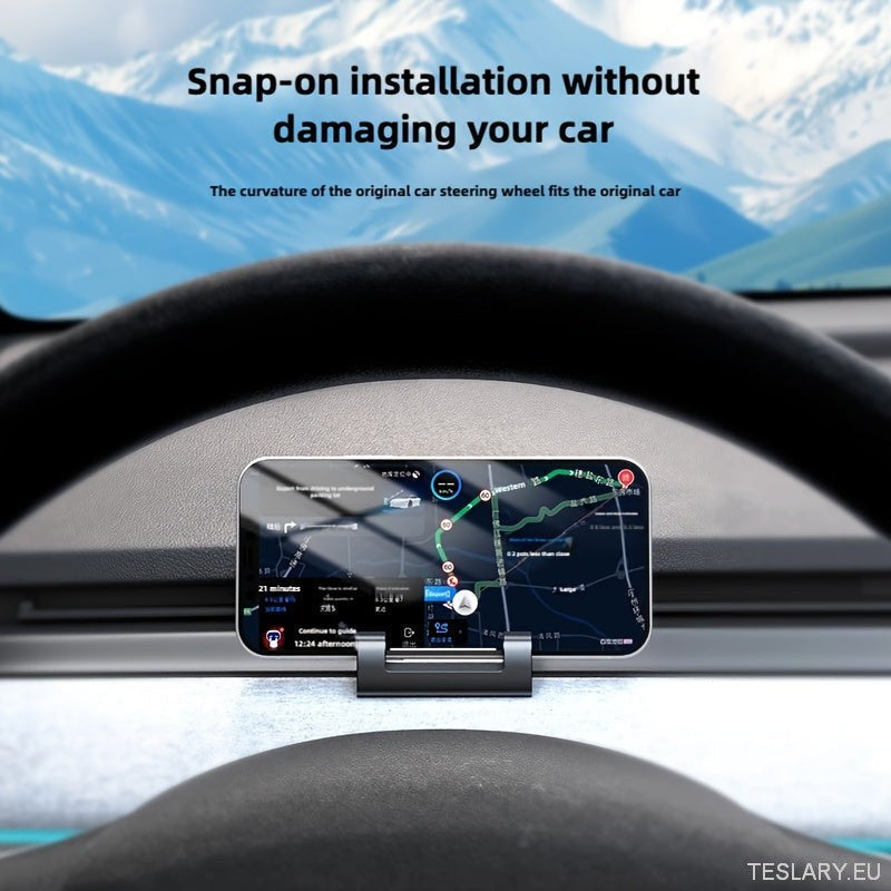 Telefonholder for Tesla Model 3/Y - Snap -on Dashboard & Air Vent Mount, justerbar silikon