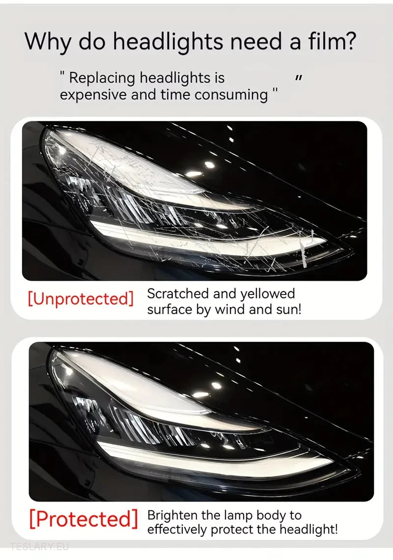 TPU Front -Scheinwerfer Black Tint für Tesla Modell 3, Y & Highland