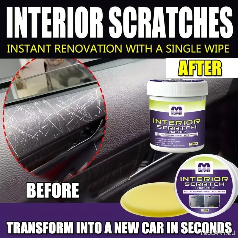Crème de renouvellement intérieur de la voiture - Retromeuse à gratter et réparation de plastique pour les tableaux de bord, les garnitures et les pare-chocs