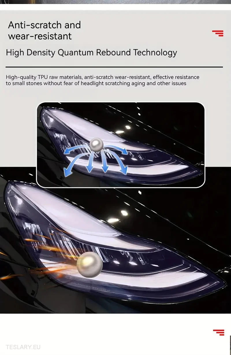 TPU Front -Scheinwerfer Black Tint für Tesla Modell 3, Y & Highland
