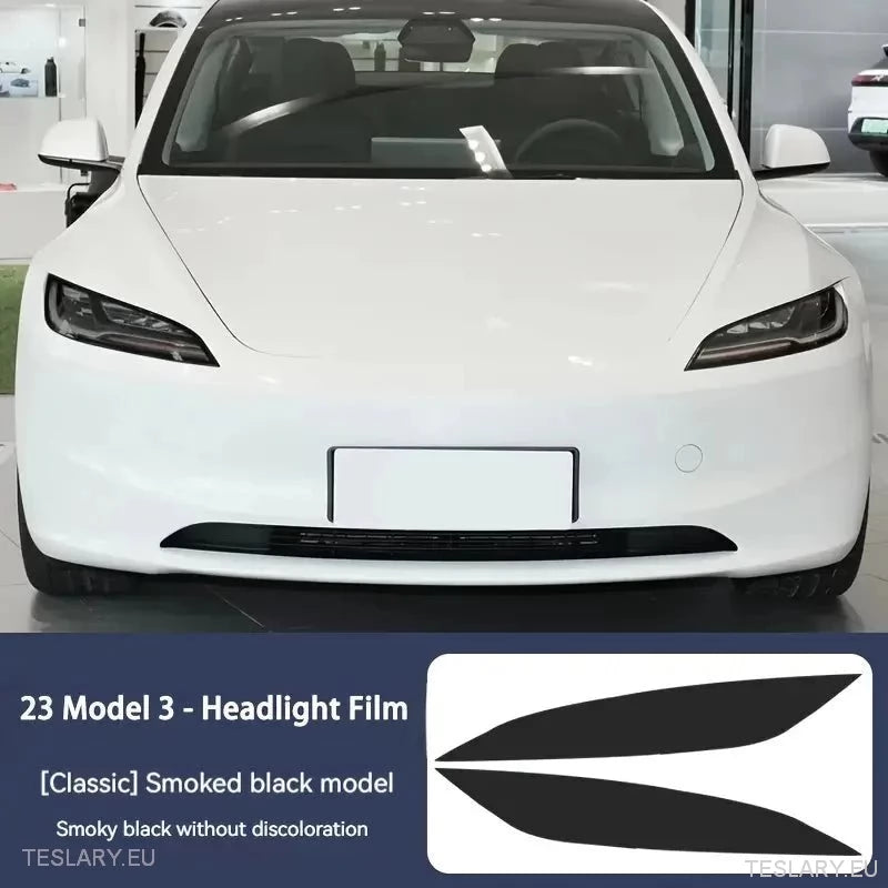 TPU Front -Scheinwerfer Black Tint für Tesla Modell 3, Y & Highland