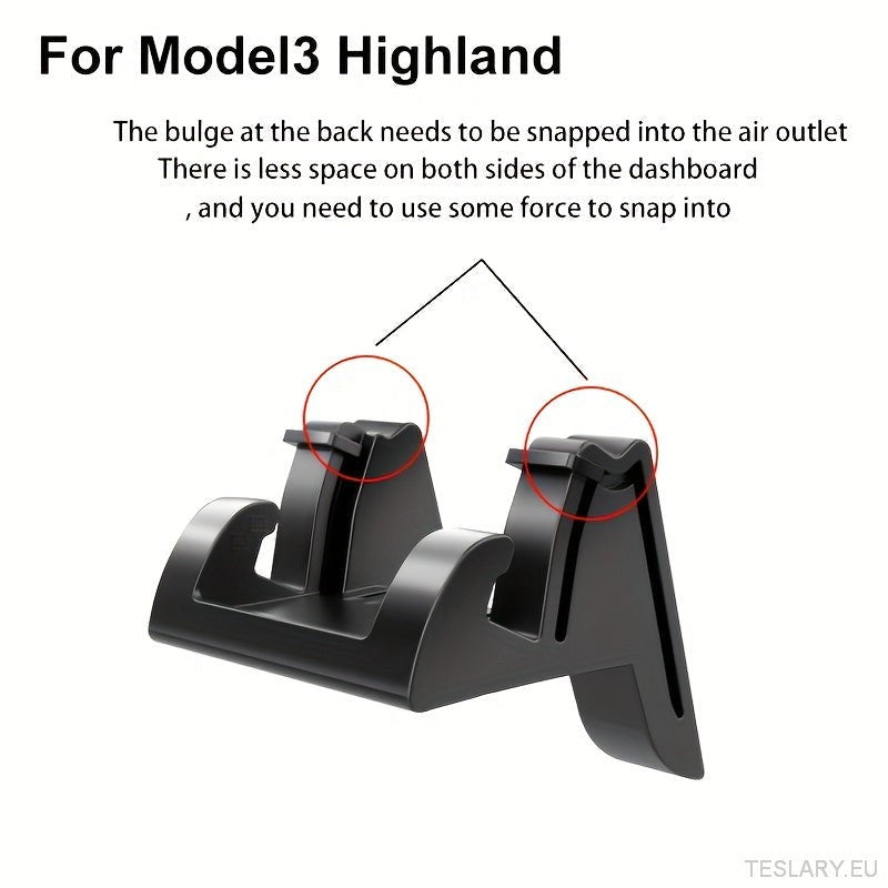 Telefonholder for Tesla Model 3/Y - Snap -on Dashboard & Air Vent Mount, justerbar silikon