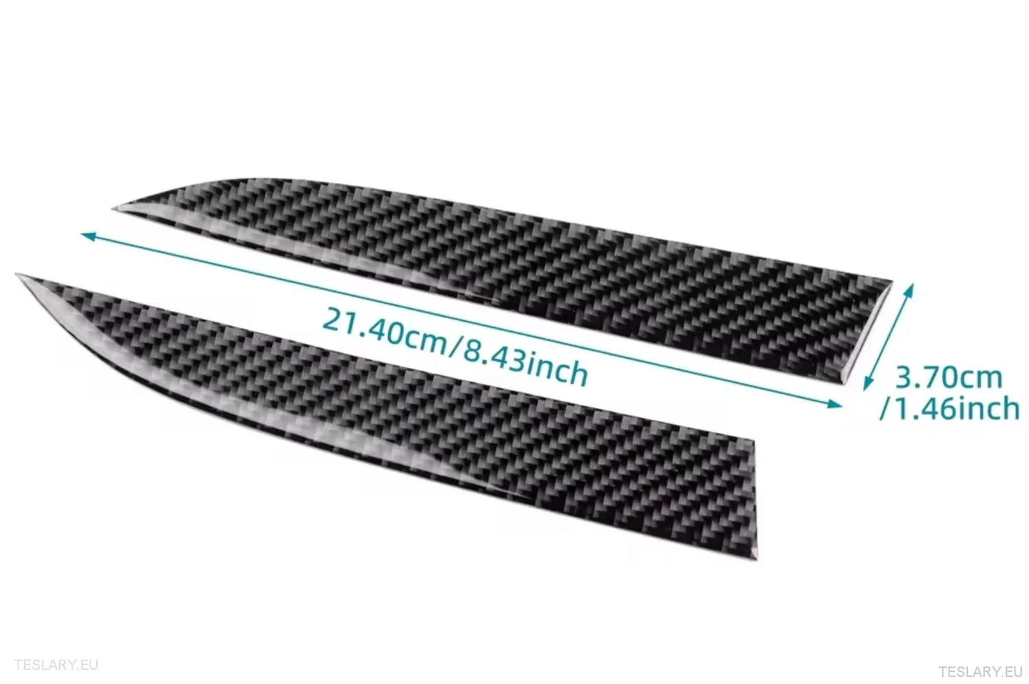 Tesla 3 Highland/Y Juniper Real Soft Carbon Fiber Side Trim för trådlös laddare