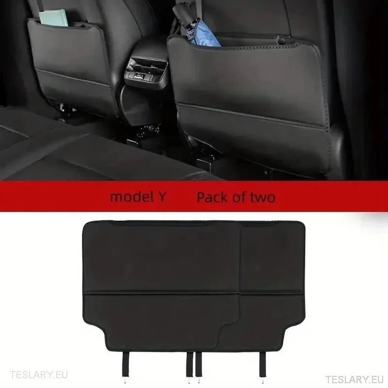 Tesla 3/Y Seat Back Anti Kick Pads & Storage ( TWIN PACK ) - TESLARY Tesla Shop Accessories Europe Nederlands Ireland Deutschland Espana Alicante France Italia