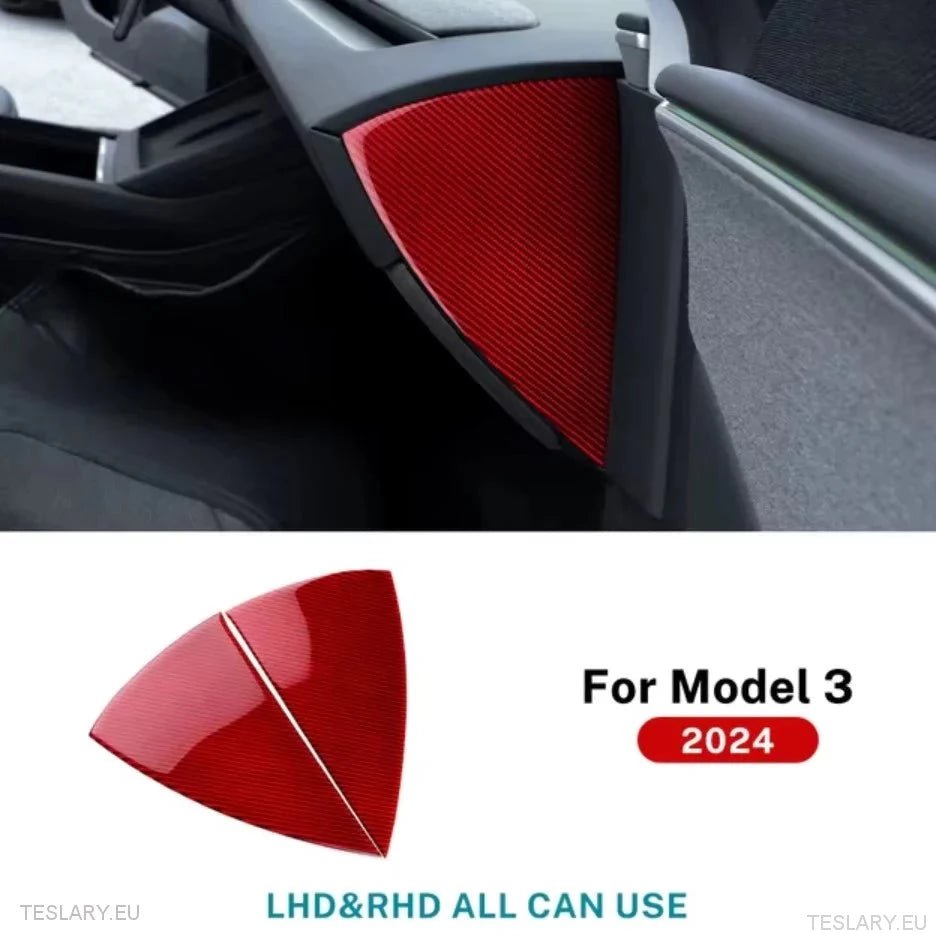 Tesla Model 3 Highland Real Carbon Fiber Dash Side Trim ( 2 Pieces ) - TESLARY Tesla Shop Accessories Europe Nederlands Ireland Deutschland Espana Alicante France Italia