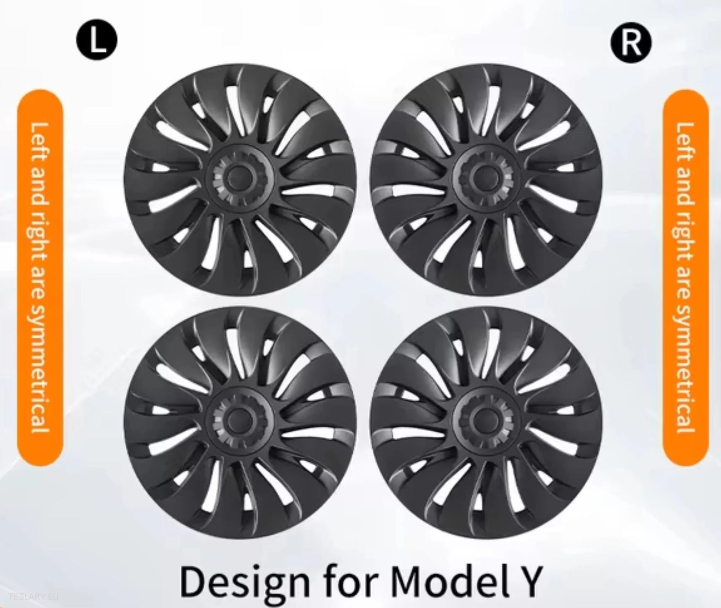 Tesla-malli Y 19" Täyspeittävä Storm-pyöränkapseli - Aseen metallinharmaa