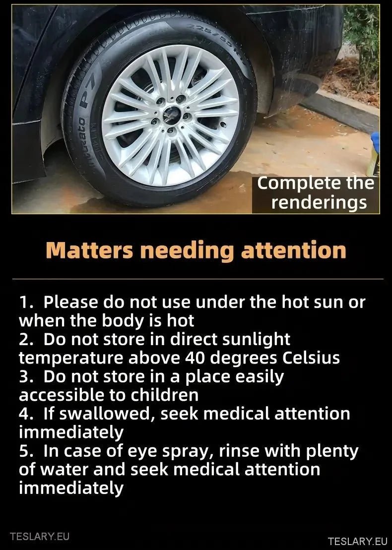 Tyre Coating Wax with Back to Black Power 500ml Extra Large - Tesla Shop Europe - TESLARY.IE Ireland - France boutique- Deutschland Geschäft- España comercio - Nederland winkel- TESLARY.IE