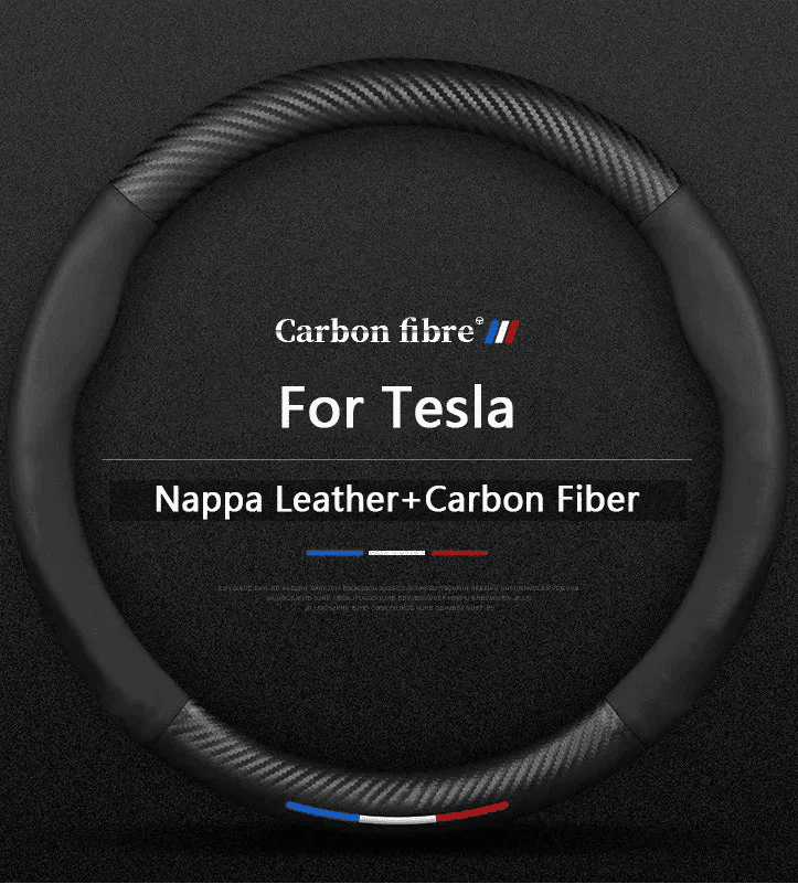 Carbonfaser Leder Lenkradabdeckung für Tesla-Fahrer
