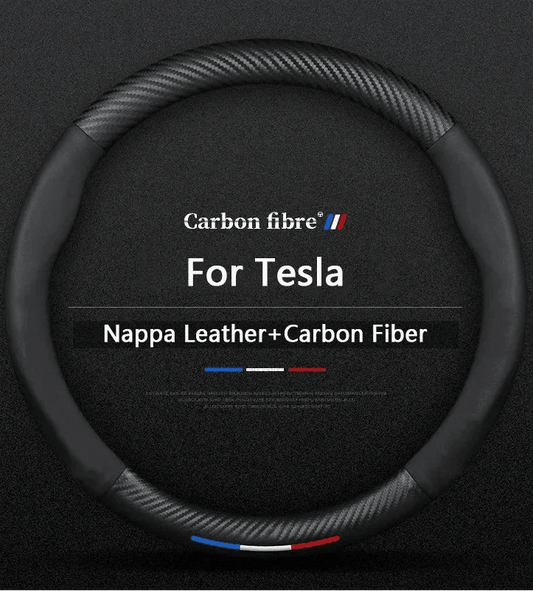 Carbonfaser Leder Lenkradabdeckung für Tesla-Fahrer