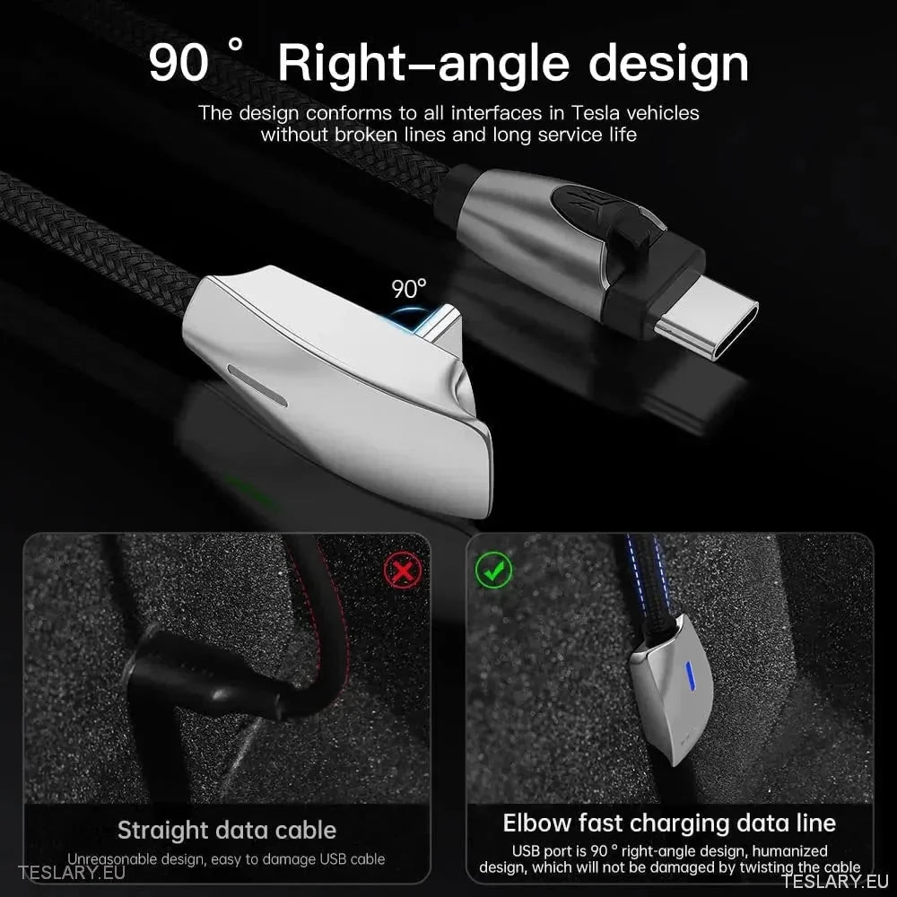 Premium USB-C Kabels Voor Tesla: Kracht en Stijl