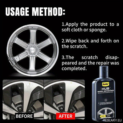 Kit de réparation des rayures sur les roues de voiture, rechapage de moyeu de roue et pâte de polissage, rayures de moyeu de roue automobile, rouille, agent de réparation de décoloration, cire de soins premium pour moyeu de roue