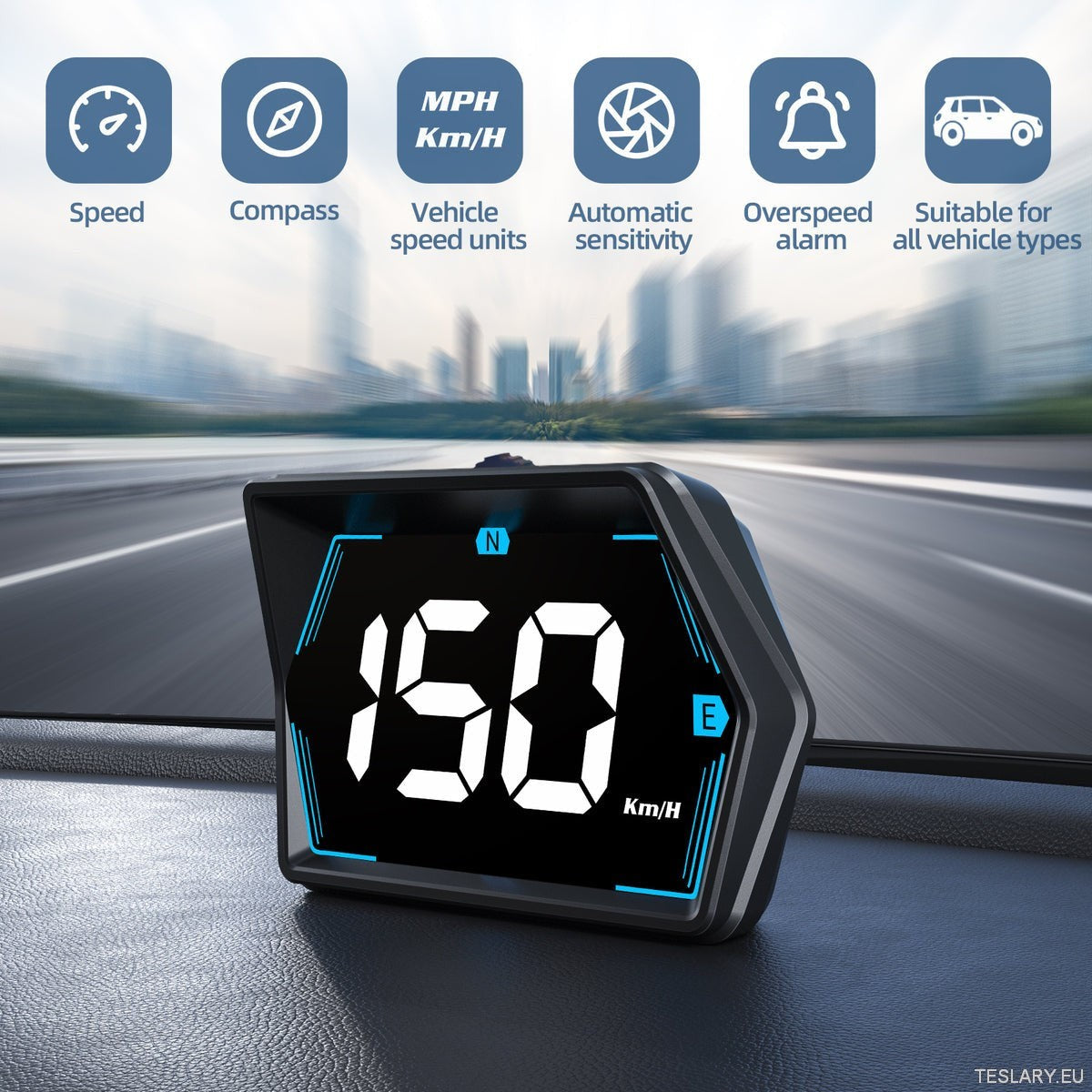 SmartDrive 2024: Advanced Car HUD GPS -vel és biztonsági riasztásokkal