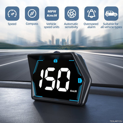 SmartDrive 2024: Advanced Car HUD GPS -vel és biztonsági riasztásokkal