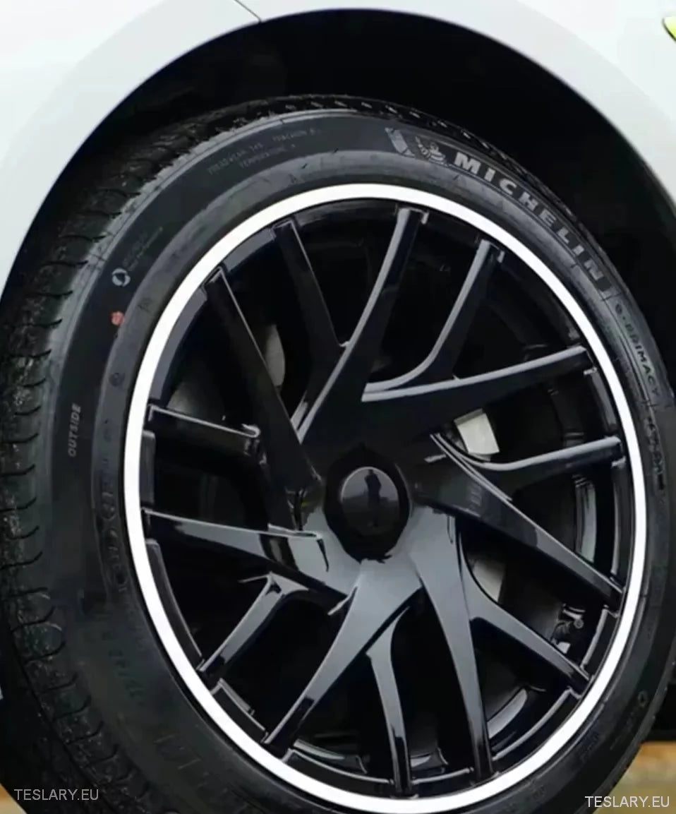 18" Tesla 3 Highland Full Rim Hjulkapsel i hvid/sort