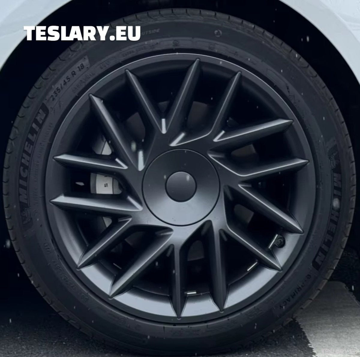 18" Tesla Model 3+ Highland Full Rim Matte Black Wheel Covers - TESLARY Tesla Shop Accessories Europe Nederlands Ireland Deutschland Espana Alicante France Italia