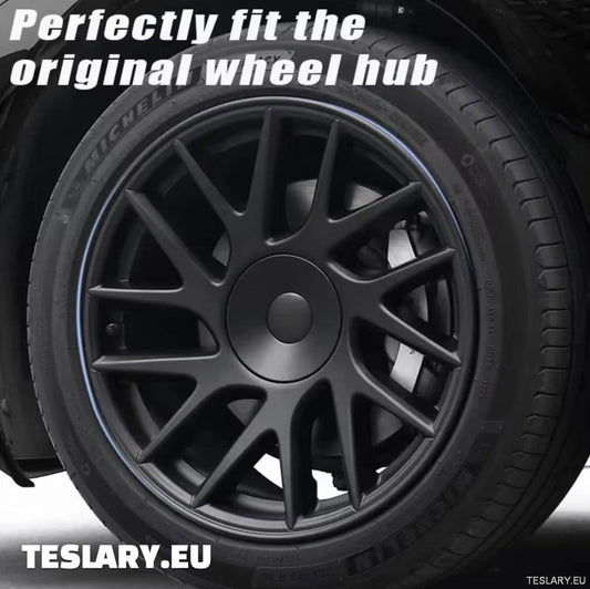 18" Tesla Model 3+ Highland Full Rim Matte Black Wheel Covers - TESLARY Tesla Shop Accessories Europe Nederlands Ireland Deutschland Espana Alicante France Italia