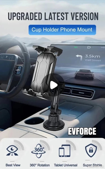 2 in 1 Car Mount for Phones and Tablets - Rotabable Cup Holder Universal - TESLARY Tesla Shop Accessories Europe Nederlands Ireland Deutschland Espana Alicante France Italia