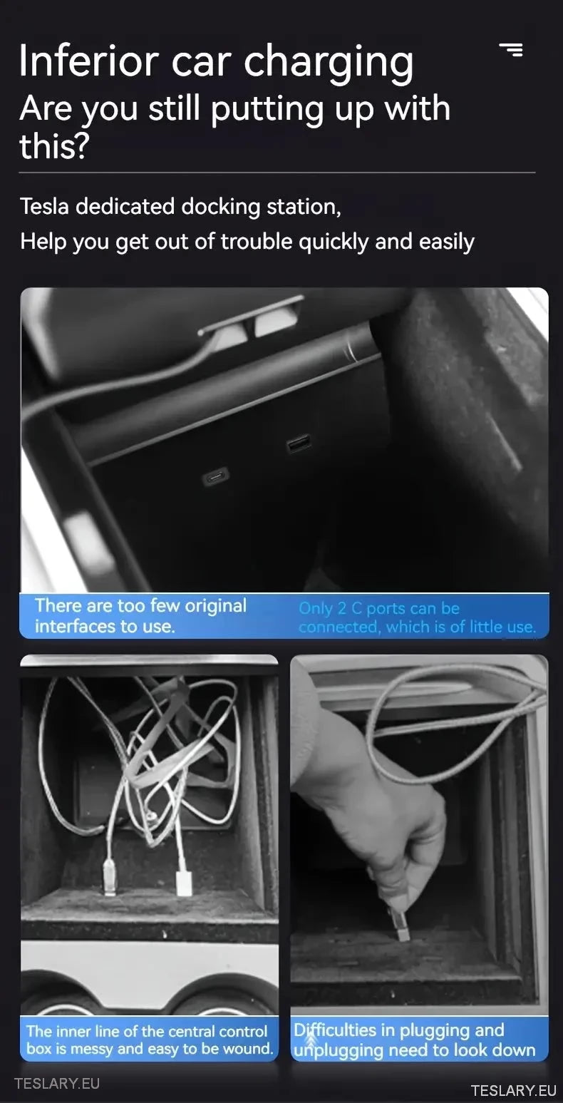 Multiport USB Expansion Hub für Tesla 3/y