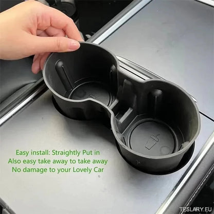 Tesla 3/Y Black Soft Plastic Center Console Cup Inserts