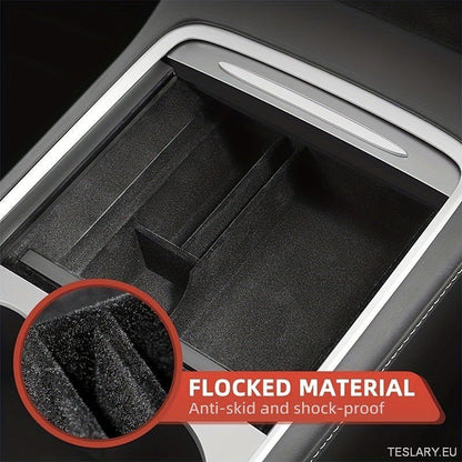 3PCS Center Console Organizer Tray Fit For Tesla Model 3 / Y Armrest Hidden Cubby Drawer Storage Box Interior Accessories - TESLARY Tesla Shop Accessories Europe Nederlands Ireland Deutschland Espana Alicante France Italia