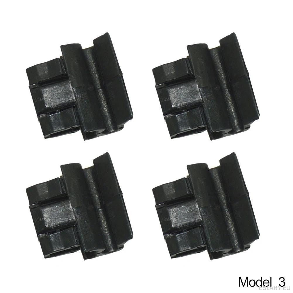 4pcs Durable Plastic Buckles for Tesla for Model Y / 3 Front Trunk, Luggage Storage Box Fixing Bracket, OE 1472872 - 00 - B (for Model Y) 1472872 - 00 - C (Model 3), Black, Matching Buckle - TESLARY Tesla Shop Accessories Europe Nederlands Ireland Deutschland Espana Alicante France Italia