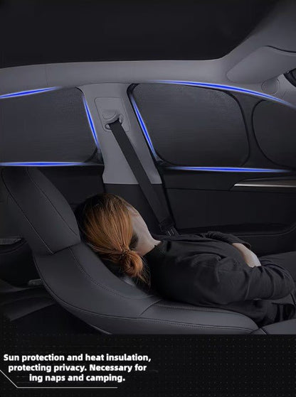 Tesla Model Y & Model Y Juniper Premium & Standard Sun Protection & Privacy Shades for Campling & Sun Protection 8 Shades Easy Installation Buy From Europes Teslary.eu Ireland Portugal Espana Deutschland Italia France Sweden Finland