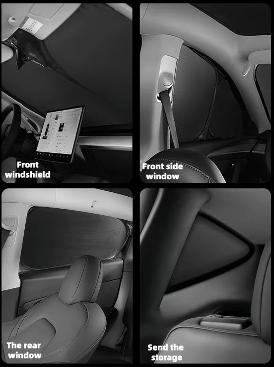 Tesla Model Y & Model Y Juniper Premium & Standard Sun Protection & Privacy Shades for Campling & Sun Protection 8 Shades Easy Installation Buy From Europes Teslary.eu Ireland Portugal Espana Deutschland Italia France Sweden Finland Norway Denmark
