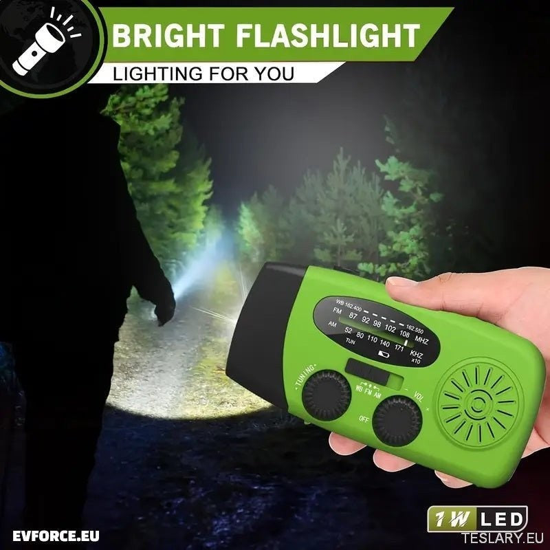 Torcha de emergencia portátil Radio con Power Bank 2000mAh para cargar teléfono