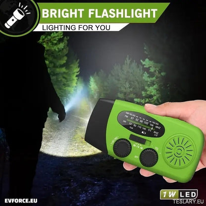 Torcha de emergencia portátil Radio con Power Bank 2000mAh para cargar teléfono