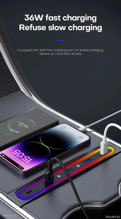 5 in 1 hub di espansione USB RGB per Tesla 3/Y