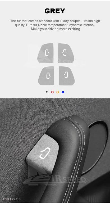 Tesla Modell 3 Highland Italienisch Alcantara Suede Button Covers