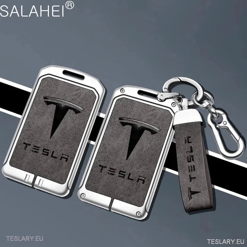 Ключов калъф за метална кожа за Tesla 3/Y RFID ключ с лого