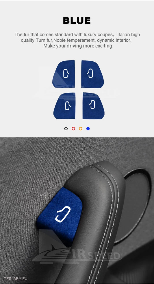 Tesla Modell 3 Highland Italienisch Alcantara Suede Button Covers