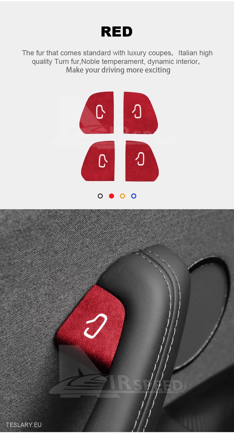 Tesla Modell 3 Highland Italienisch Alcantara Suede Button Covers